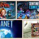 Game art for Captain Marvel: Secret Skrulls, Sentinel Comics, Munchkin Dungeon, and Planet.